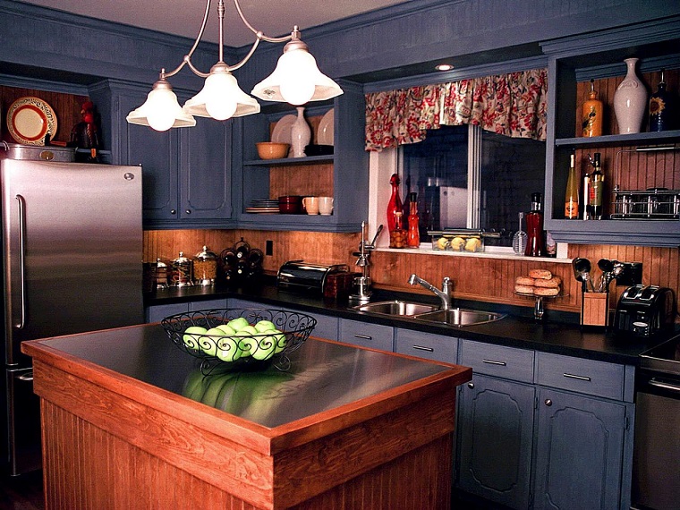 como disenar una cocina isla pequena madera ideas