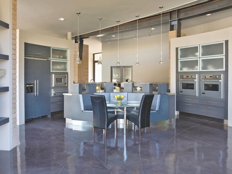 como disenar una cocina varios espacios gris ideas