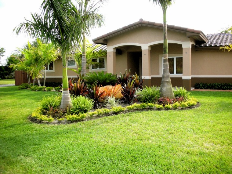 como diseñar un jardin palmeras casa isla