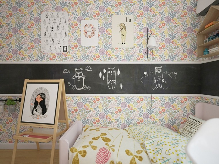 cuarto chica decoracion espacio pizarra