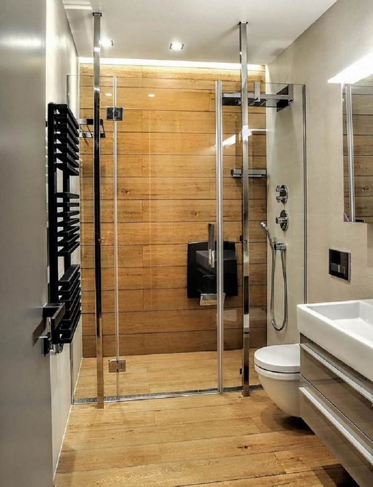 cuarto de baño pared cubierta cabina ducha