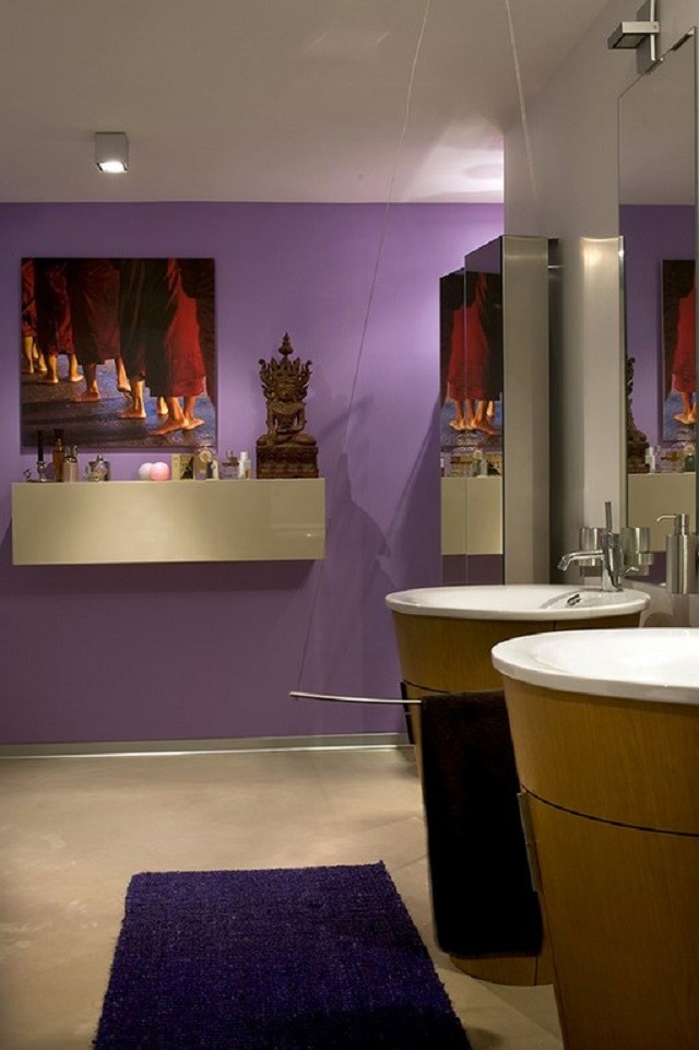cuartos de baño colorido cuadros velas