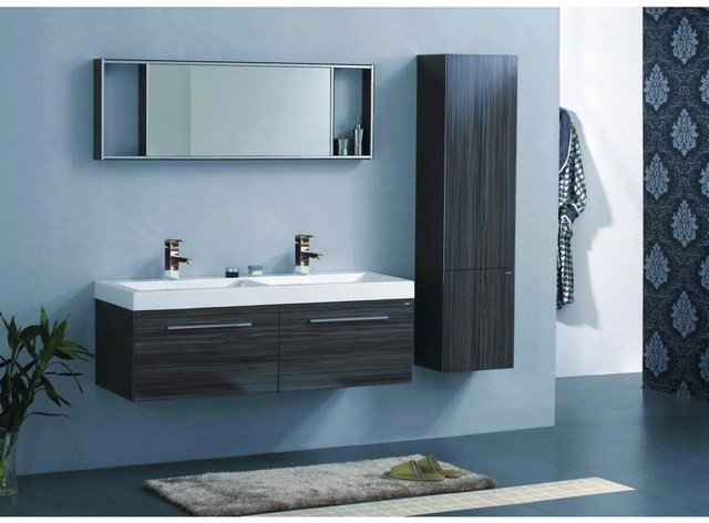 cuartos de baño muebles madera plantas