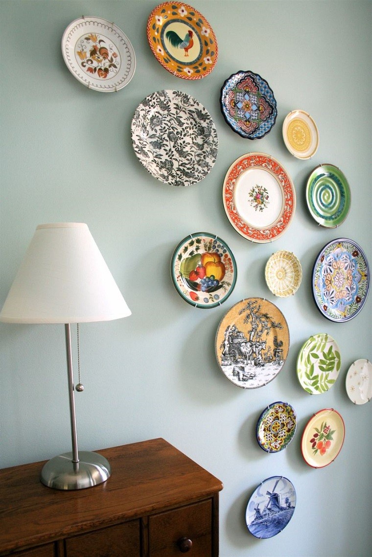 decorativo platos mural colorido diseños