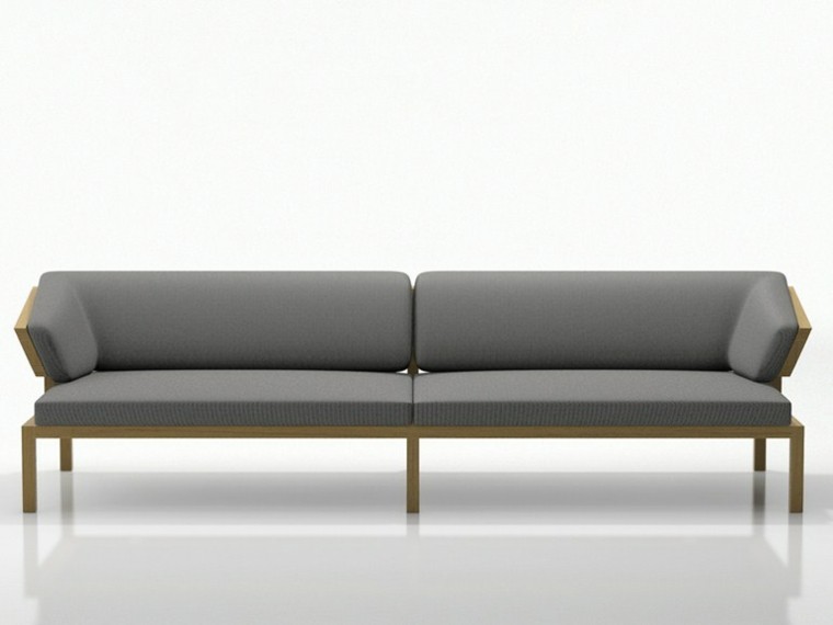  sofas  diseño color gris respaldo