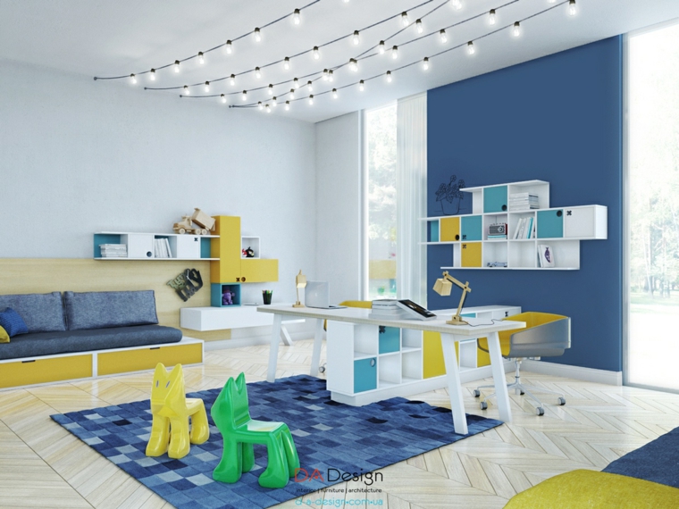 diseño dormitorios infantiles juveniles azul
