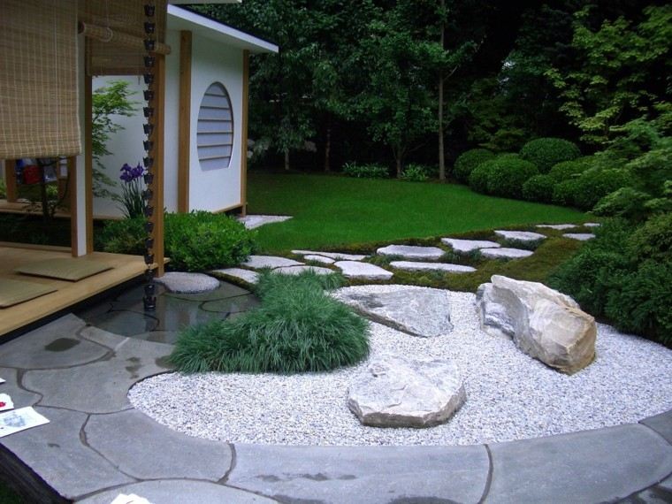 diseño jardines con grava rocas
