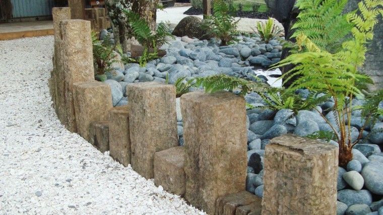 distintas rocas diseño jardin grava