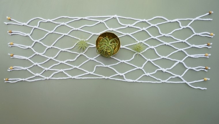 diy decoración macrame blanco  plantas