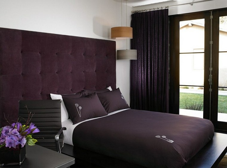 dormitorio lujoso estilo color purpura ideas