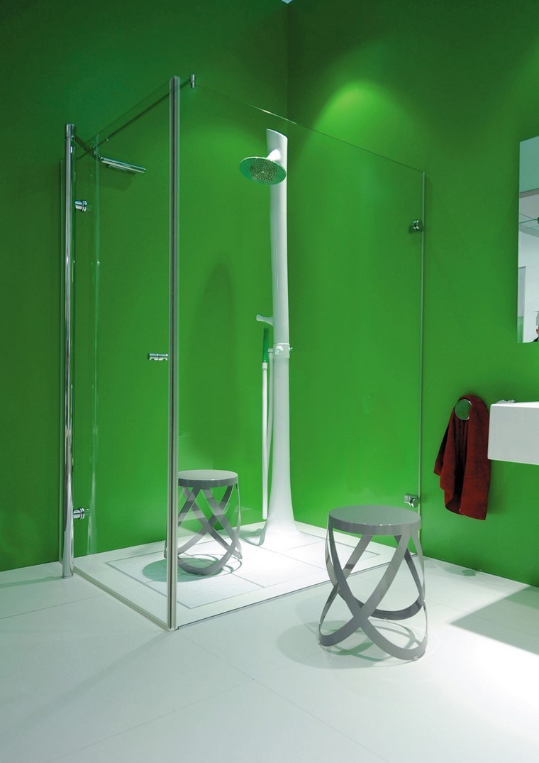 decoración baños ducha baño verde naturalidad ideas original