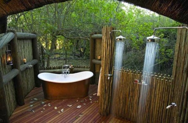 duchas jardín bañera spa madera