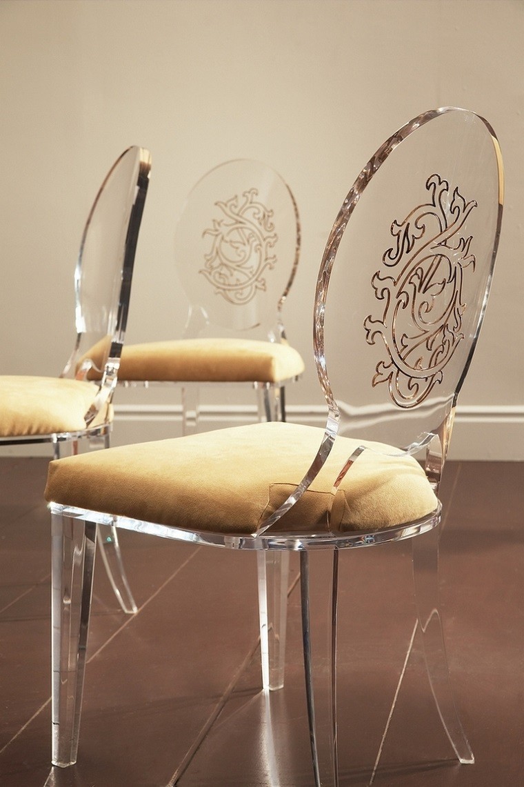 elegante silla acrilico tela moderno