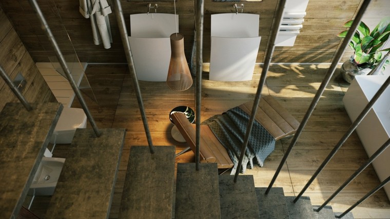 escaleras modernas colgantes muebles baño