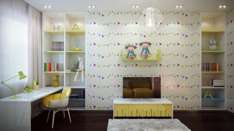 escritorio papel pared pintado infantil