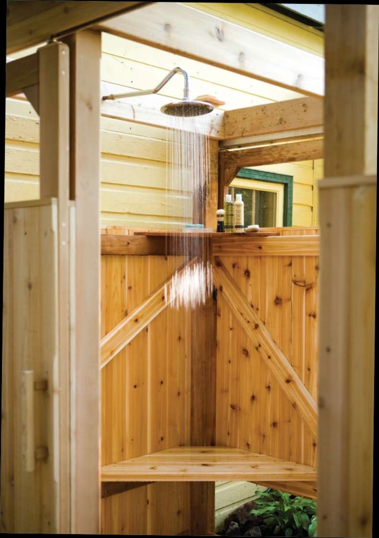 espajo exterior ducha plantas madera