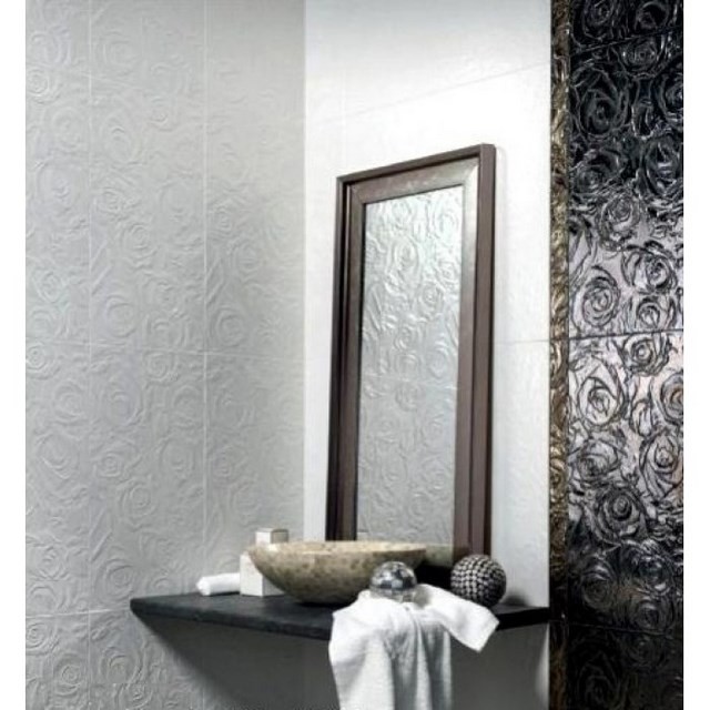 espejo baño decoracion esferas textura