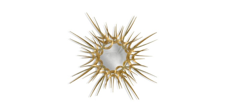 espejo forma sol modelo guilt dorado