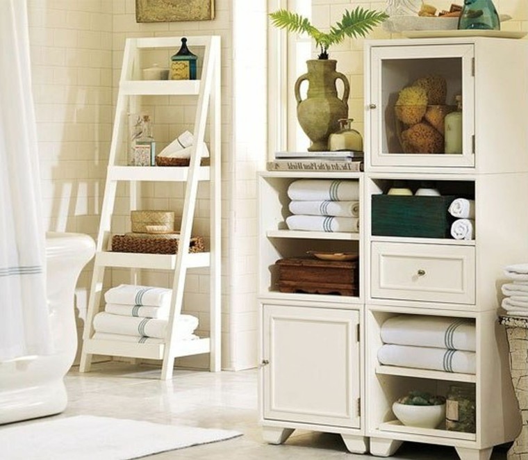 estante almacenado blanco madera practicos