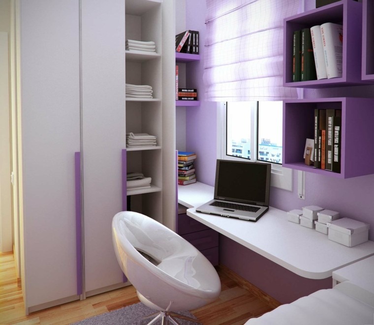 estanterias esritorio armario color purpura ideas 