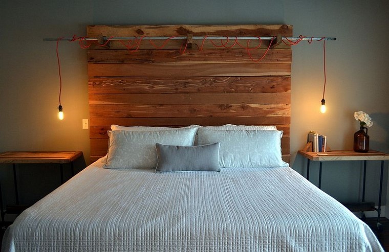 dormitorio al estilo industrial estilo industrial lamparas cebecero madera ideas