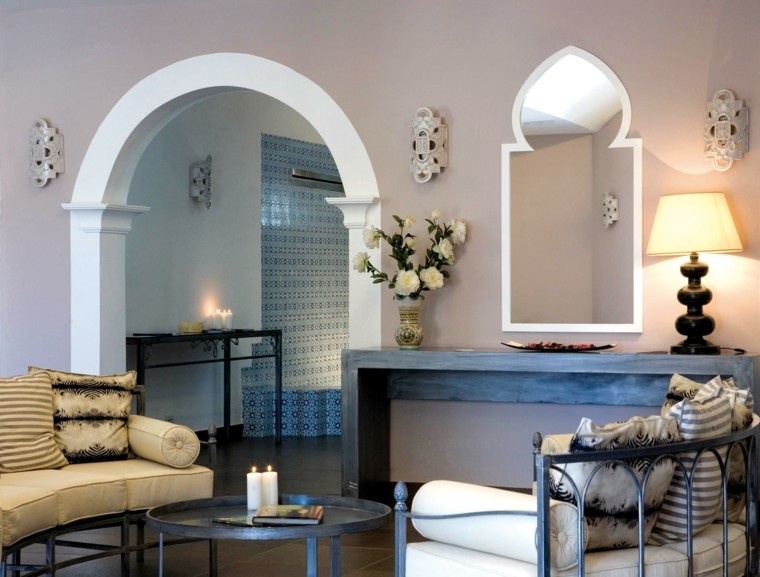 estilo marroqui salon velas blanco ideas