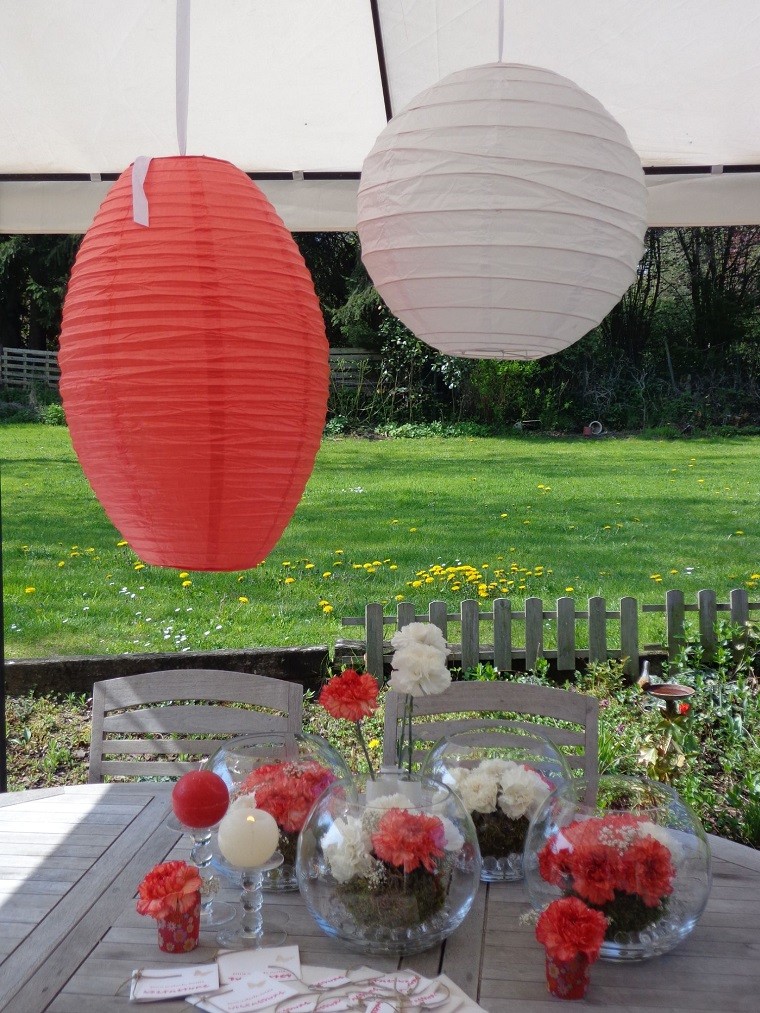 fista decoración faroles colores jardin 