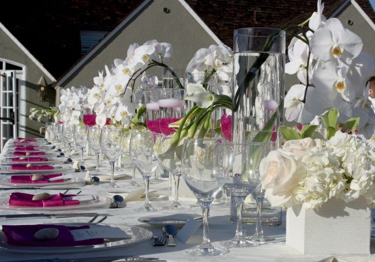 flores copas vasos diseño boda