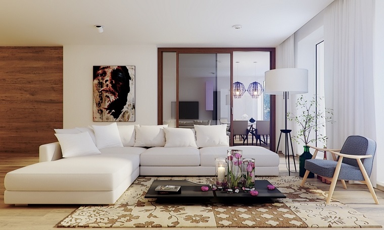 fotos originales sofa grande comoda blanca mesa baja negra ideas