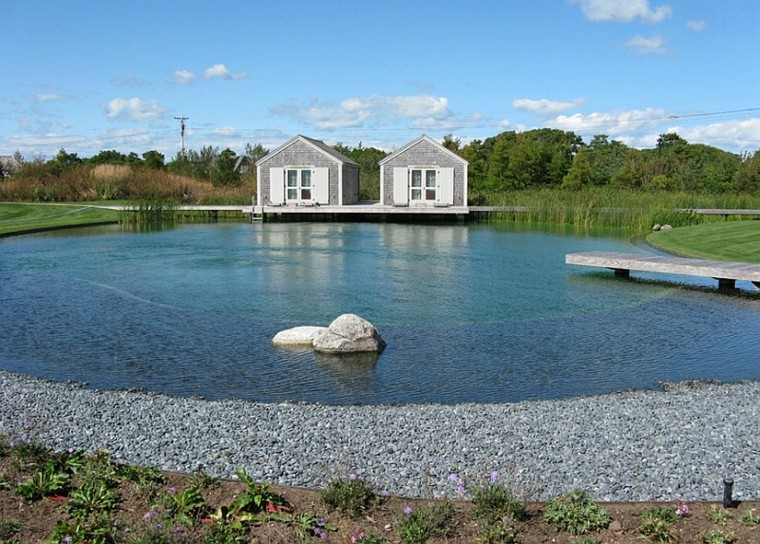 grande estupenda piscina guijarros grava