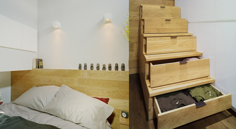 idea escalera armario madera espacio ideas