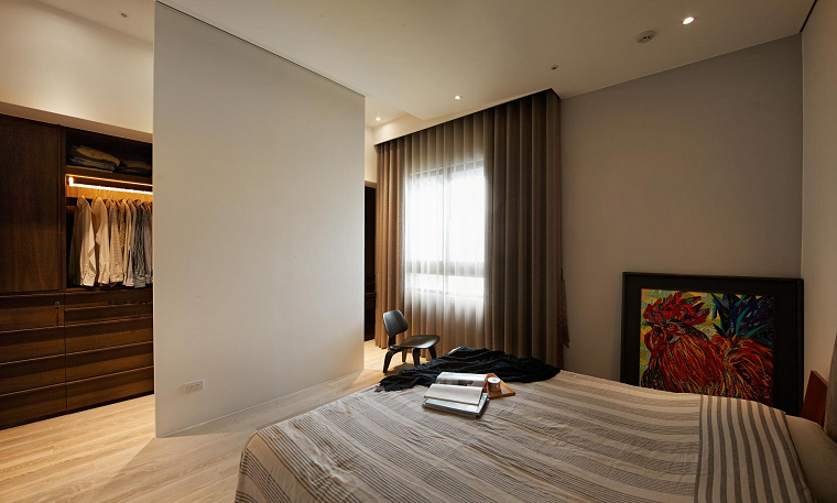 ideas dormitorio masculino amplio cama diseño grande