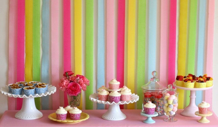 ideas platos dulces colorers pared decorada arcoiris en la pared
