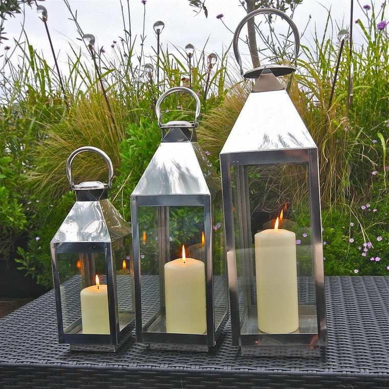iluminacion jardines metalicas plantas flores