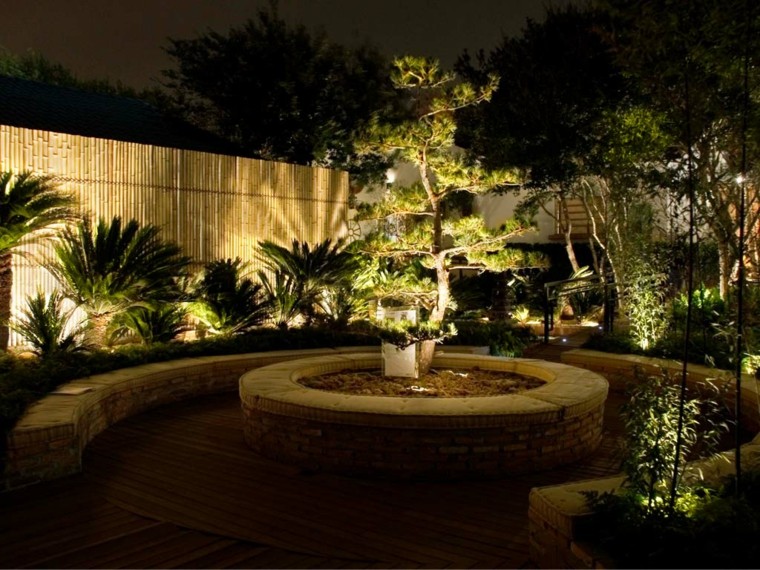 iluminacion sutil romantica jardin bonsai ideas