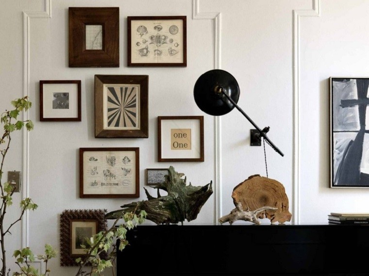 lampara contemporaneo mural plantas madera