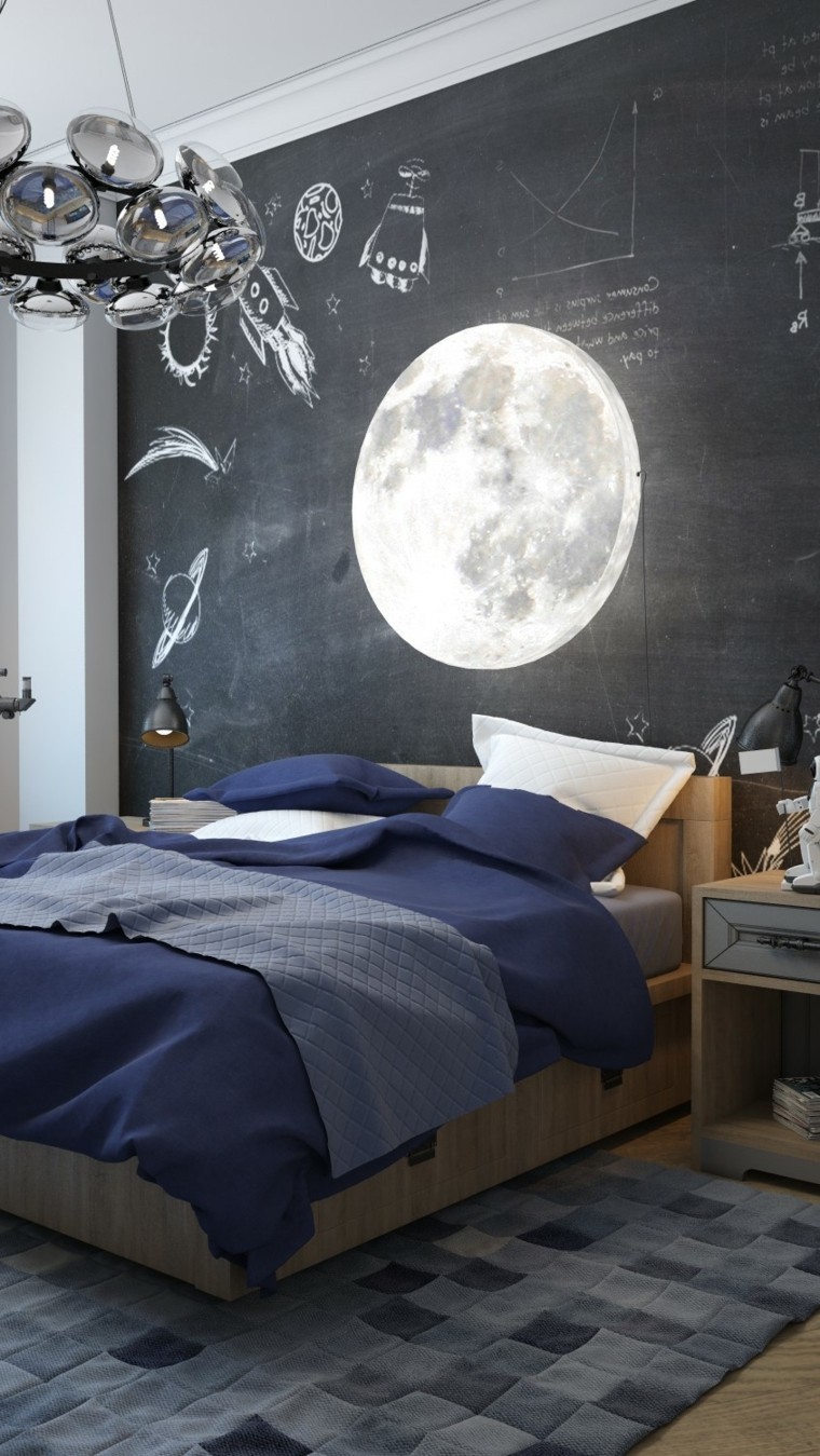 lampara cosmos techo habitacion luna pizarra