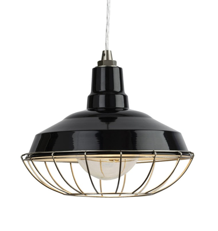 lámpara forma farol negro vintage