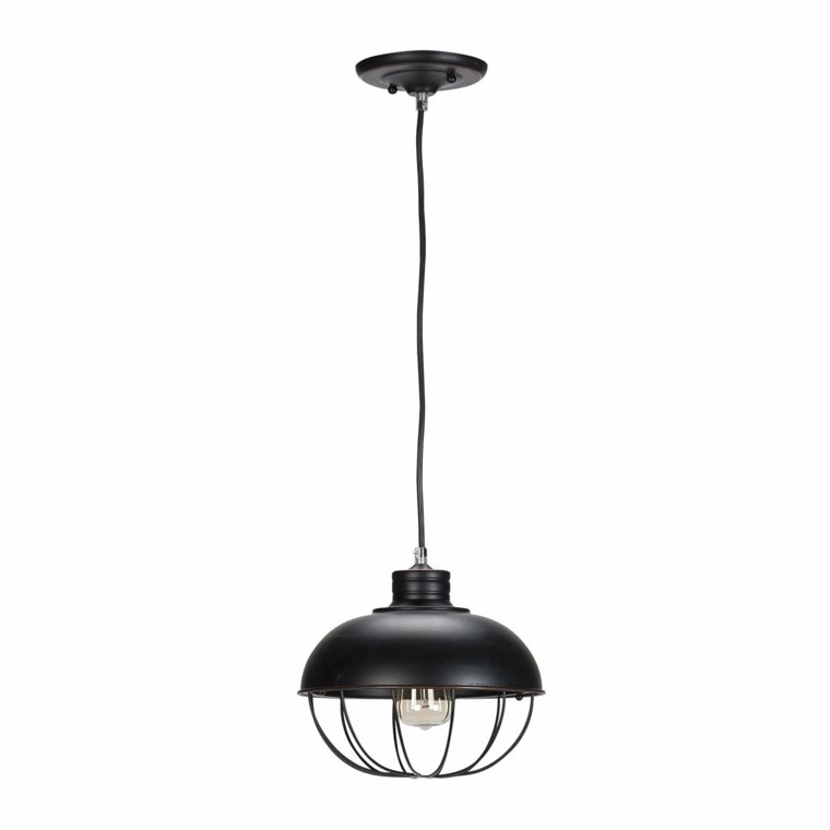 lampara negra colgante con farol