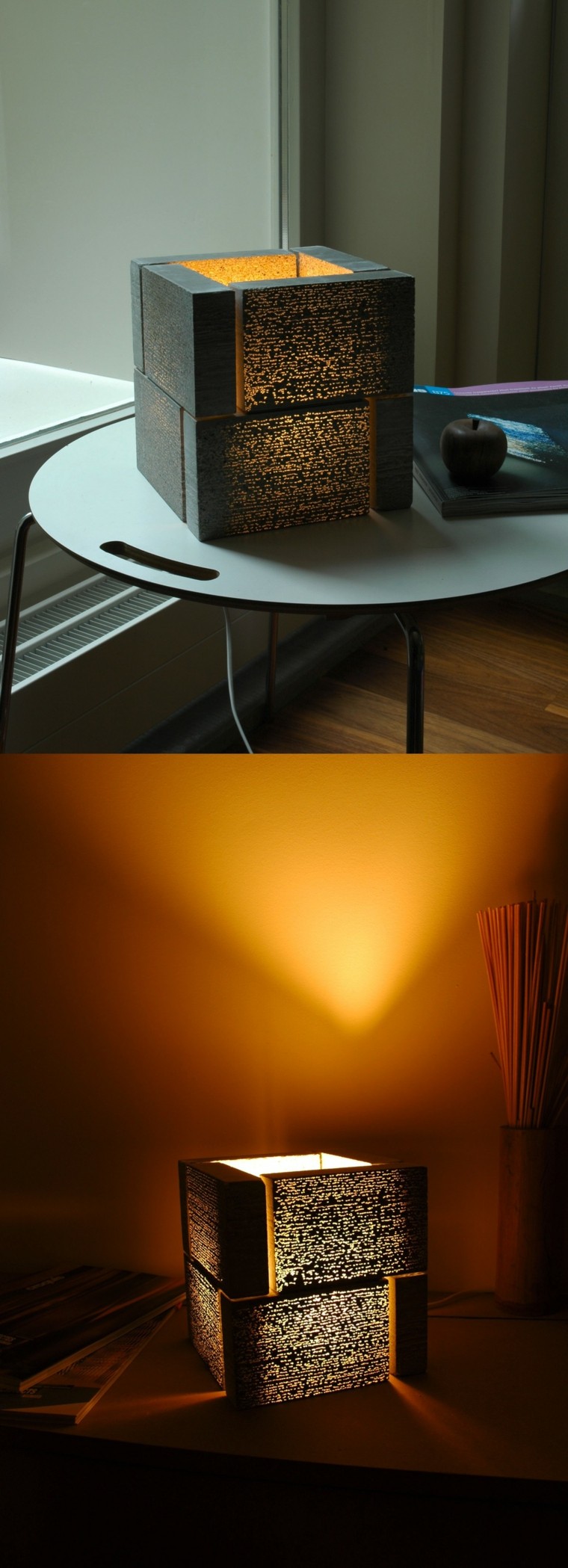 lamparas hechas hormigon ideas modernas bloques