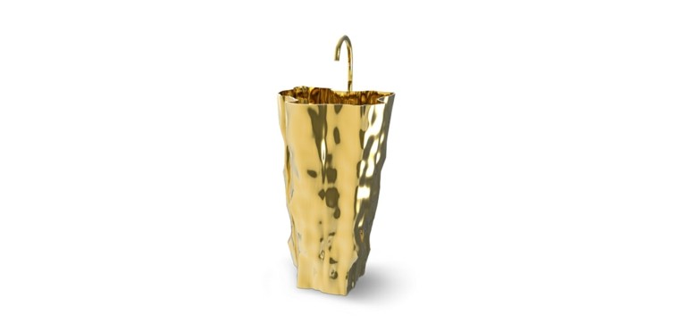 lavabo color oro estilo lujoso