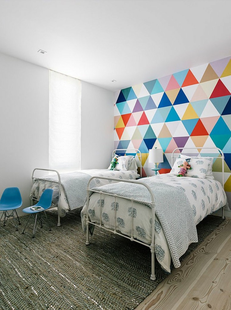 los colores pared formas geometricas moderna triangulos
