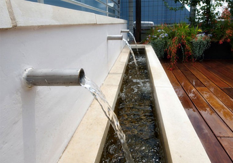 madera agua flores estanque terraza