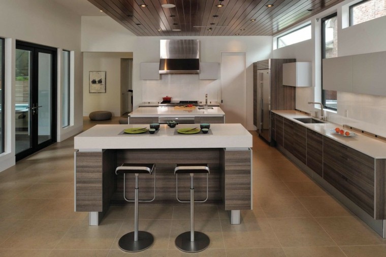 madera calido cocina diseño minimalista
