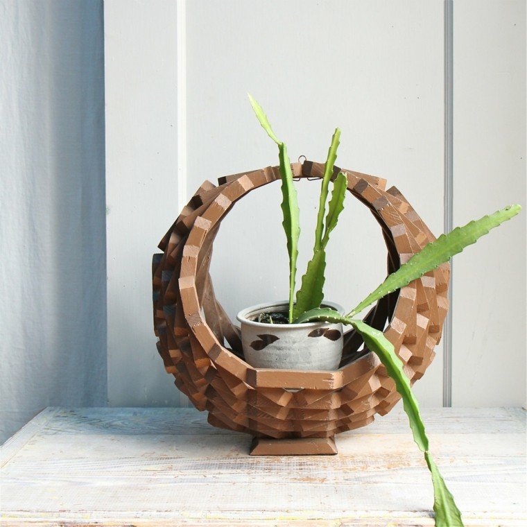 madera colgante planta diseño decoración