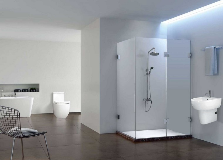 mampara cristal baño contemporaneo estilo ducha