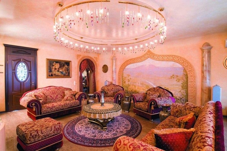 marruecos salon colores vibrantes purpura precioso iluminacion