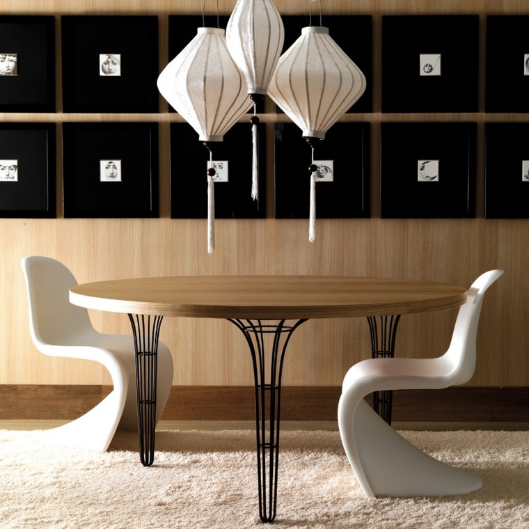 mesa comedor sillas modernas blancas