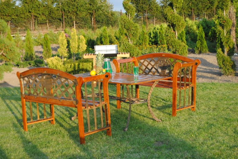mesa encimera marmol barbacoa fiesta jardin ideas