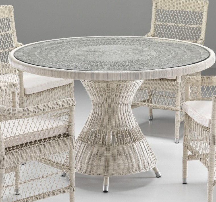 mesa rattan blanco ideas jardin moderno bonito
